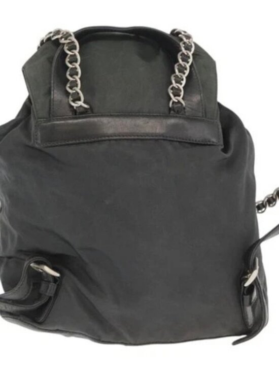 PRADA Backpack Nylon Khaki Silver Auth ka1839 main image 14